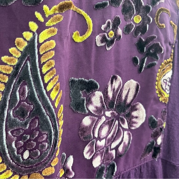 Style & Co. Purple Velvet Floral Paisley Women's Plus Blouse Top Shirt Tunic - Picture 4 of 10